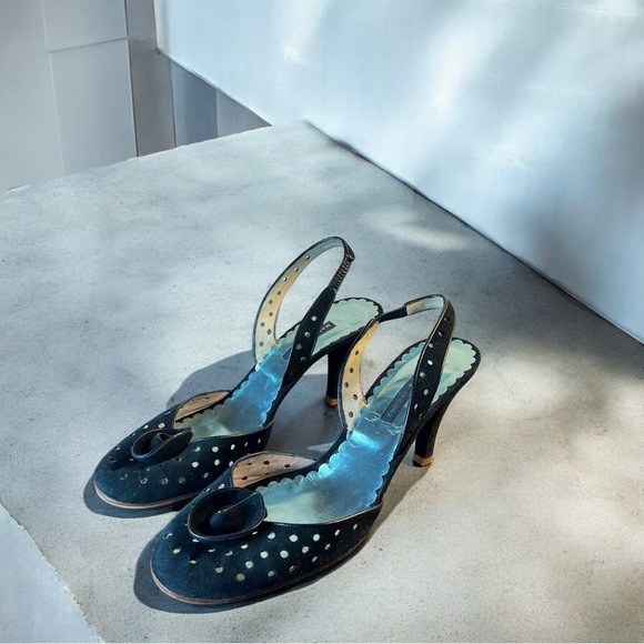 Marc Jacobs Shoes - Marc Jacobs Demure Black Suede Slingback Heels
